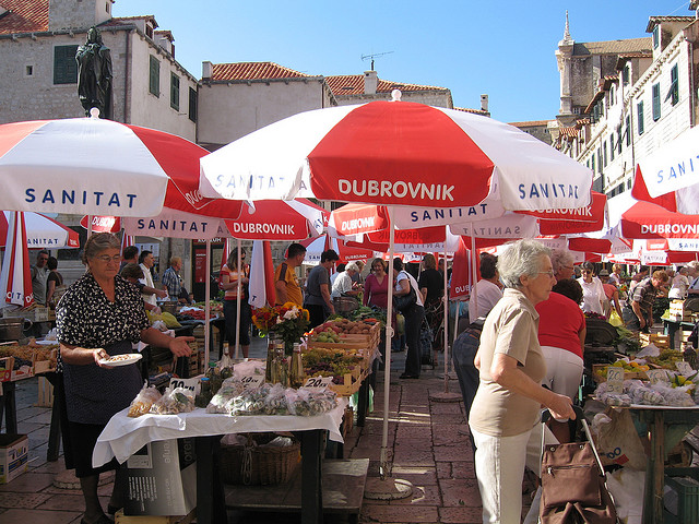 A reggeli piac a Gundulić-téren, Dubrovnik