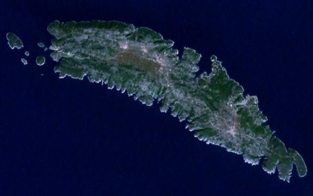 Solta-sziget műhold képe.